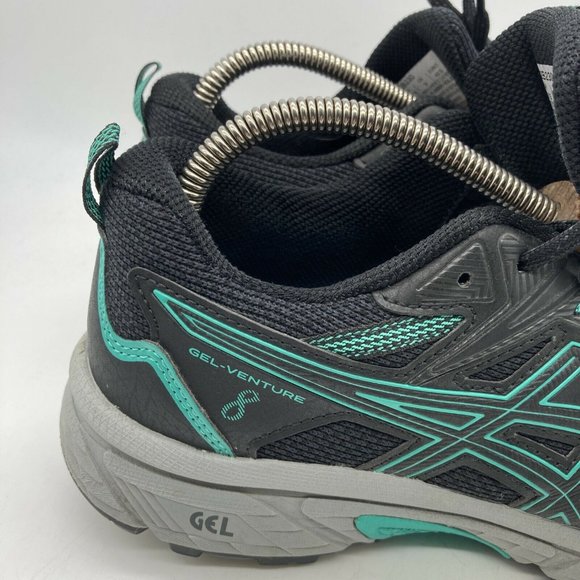 Asics Gel Venture 8 Womens Hiking Trail Running Shoes Black Blue Size 9 EU 40.5 - Picture 10 of 11